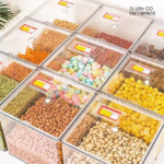 Modern Plastic Multifunctional Display Box for Supermarket Candy Sealed Can Food Dried Fruit Nut Polygon Box-Injection Technics